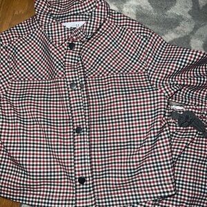 Toddler Girl Zara Plaid trouser outfit with Red and Black Pattern